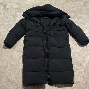 Zara Black Quilted Puffer Jacket